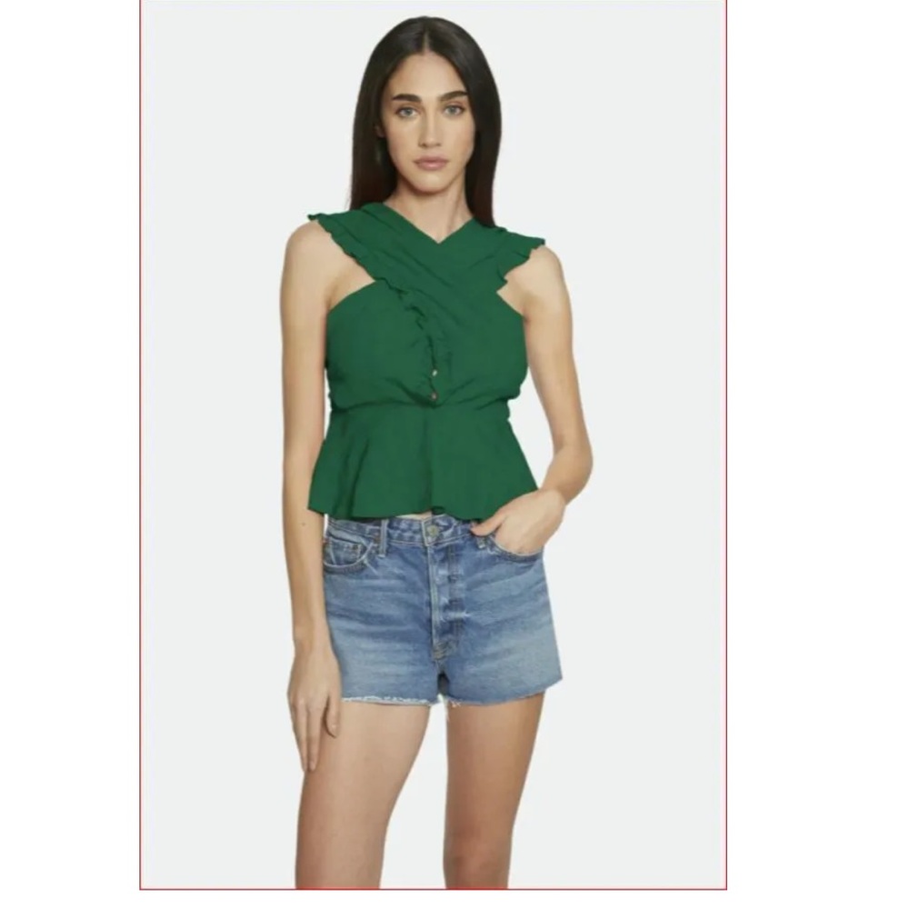 WALTER BAKER women Irana top blouse W53280 Basil green sz XS
